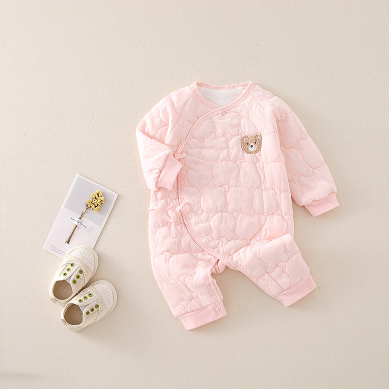 The Quilted Newborn Bodysuit — Buttermilk