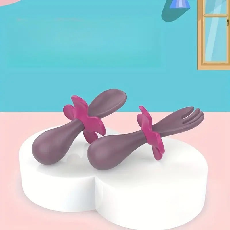 The Training Spoon & Fork — White