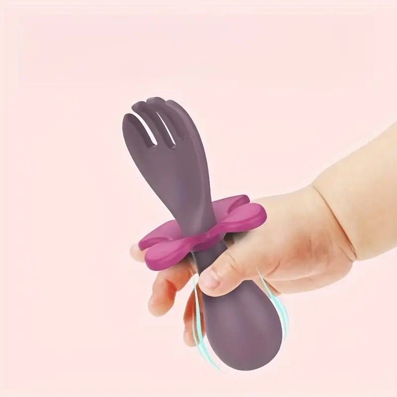 The Training Spoon & Fork — White