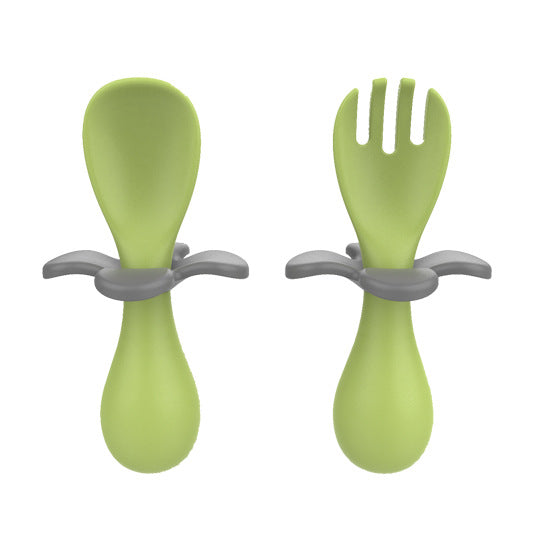 The Training Spoon & Fork — White