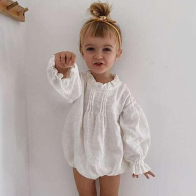 The Linen Bubble Romper — White