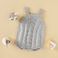 Baby Knitted Sling Solid Color Romper Jumpsuit