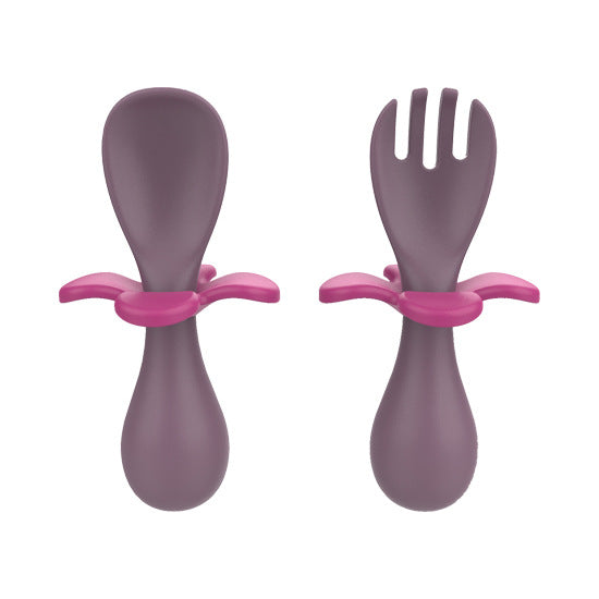 The Training Spoon & Fork — White
