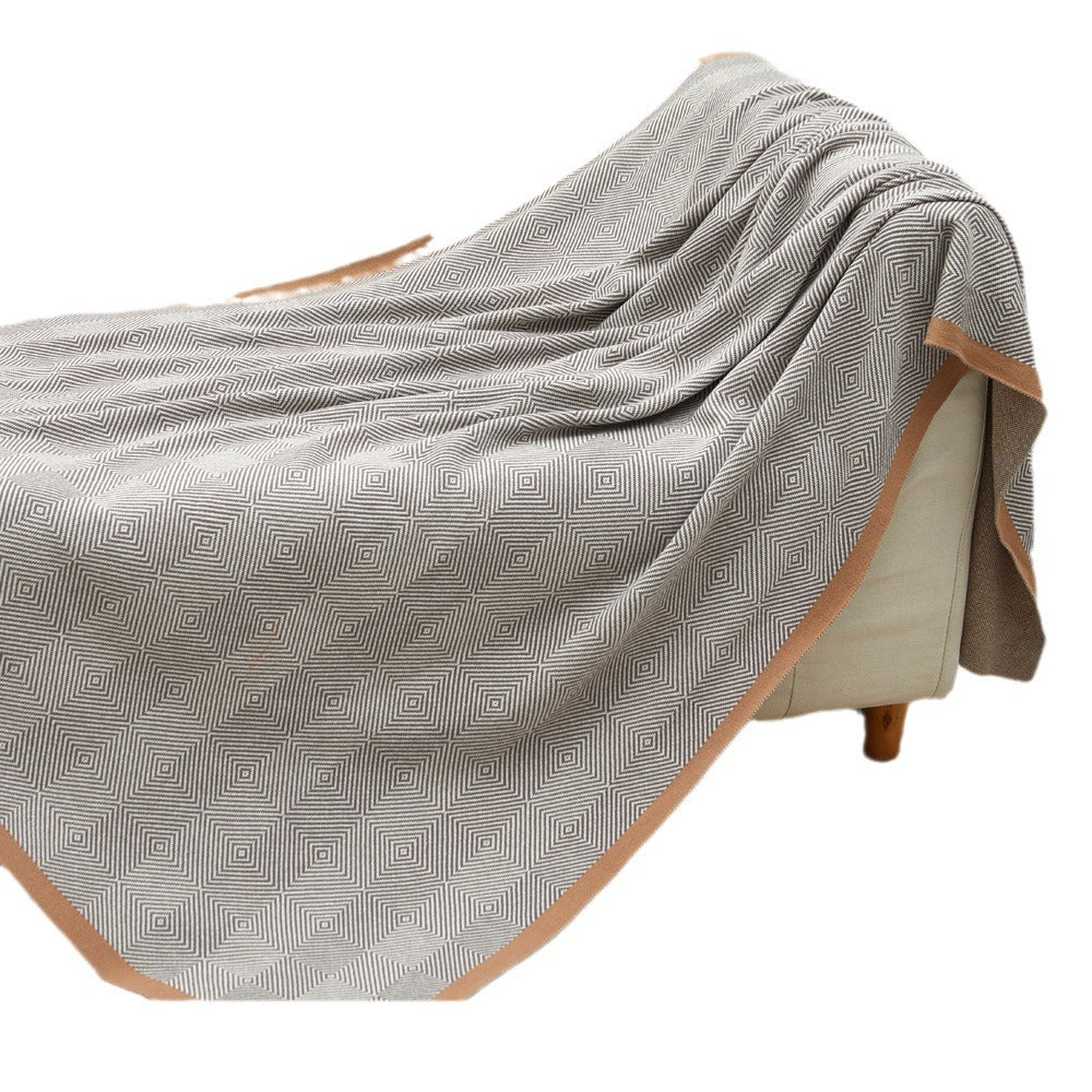 The Diamond-Knit Blanket — Camel