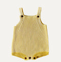 The Rib-Knit Overall Romper — Mustard