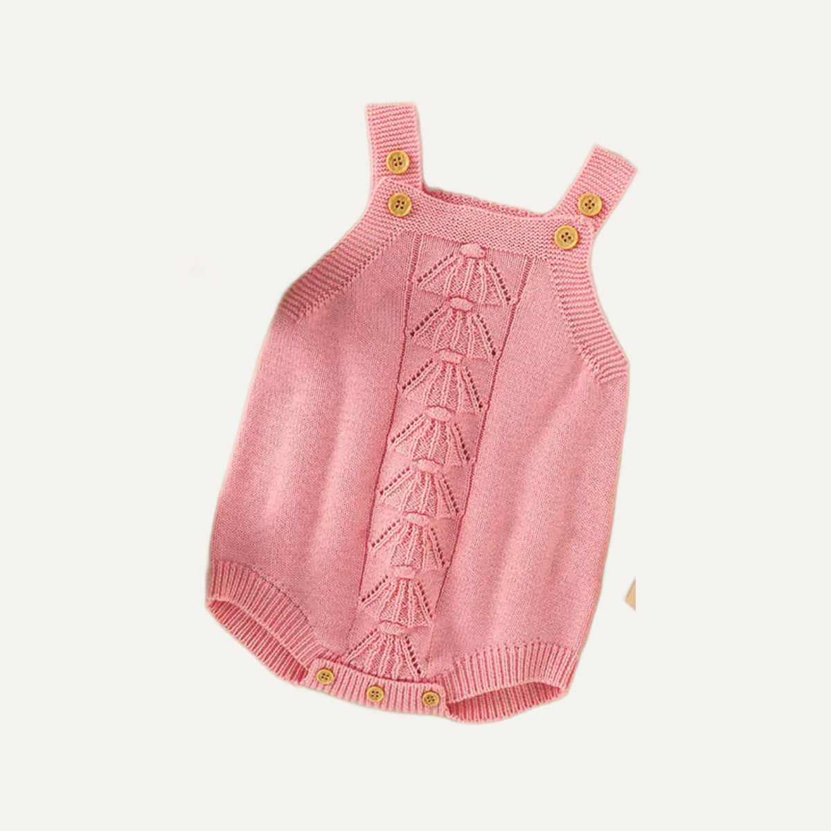 The Knit Overall Romper — Pink